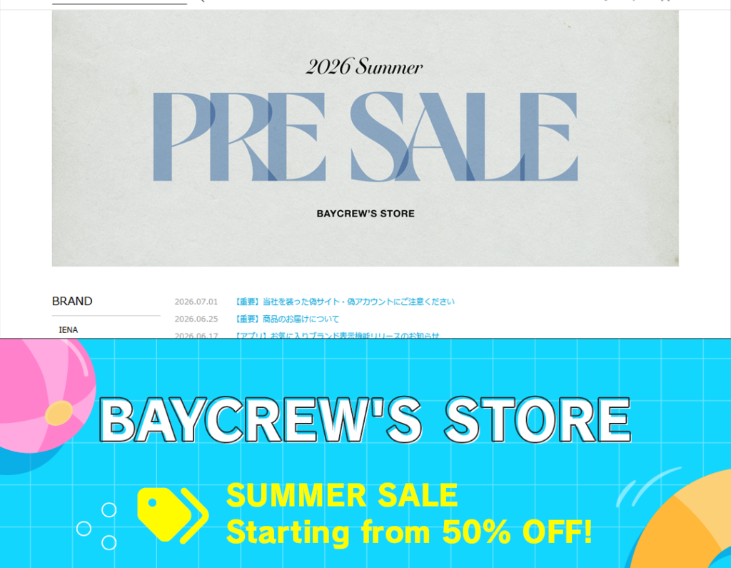 BAYCREW'S STORE Official Japanese Online Store: The Ideal Time to Secure Mid-to-High Price Point Premium Apparel During the Sale Season