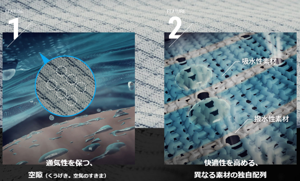 DRY AEROFLOW（透氣散熱材質）