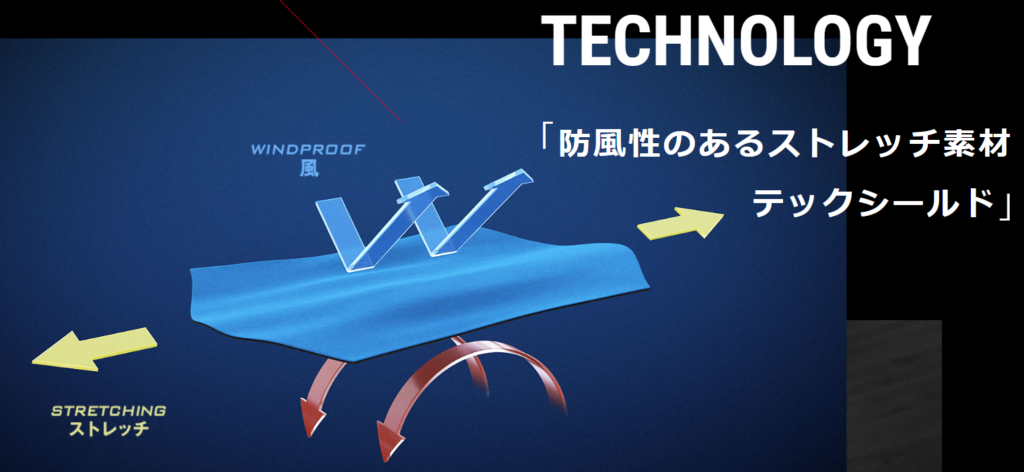 TECHSHIELD（彈性防風材質）